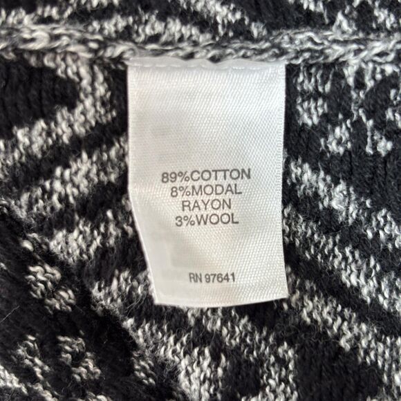J. Jill Sweater Women's Large Gray Black Crewneck Pullover Wool - Picture 7 of 8